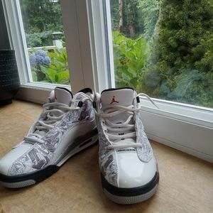 Youth 6 white, gray and red Jordan's